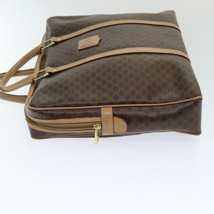 Celine Macadam Canvas Hand Bag PVC Leather Brown Auth 83673