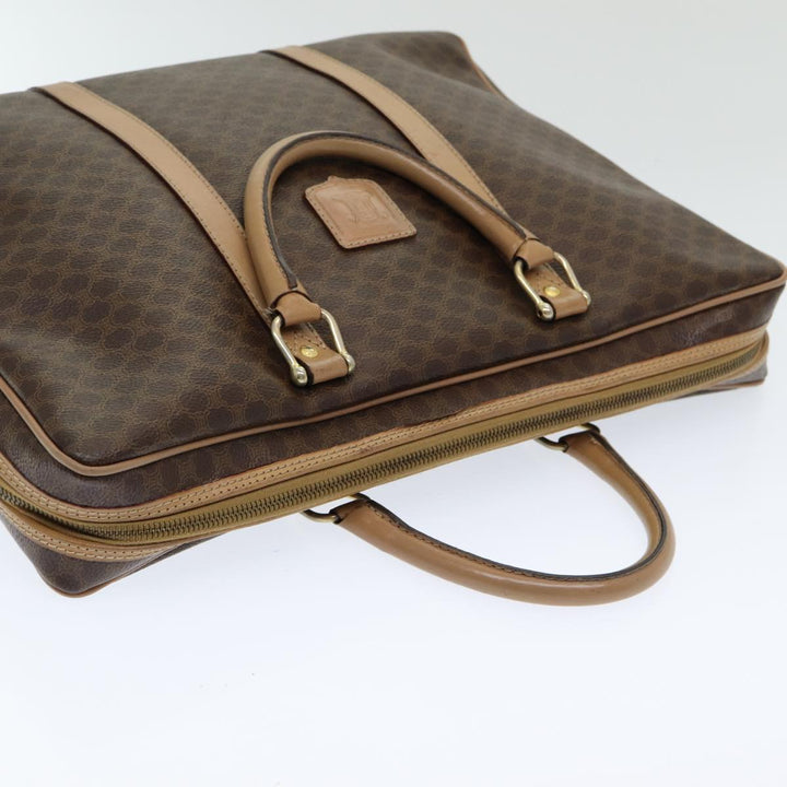Celine Macadam Canvas Hand Bag PVC Leather Brown Auth 83673