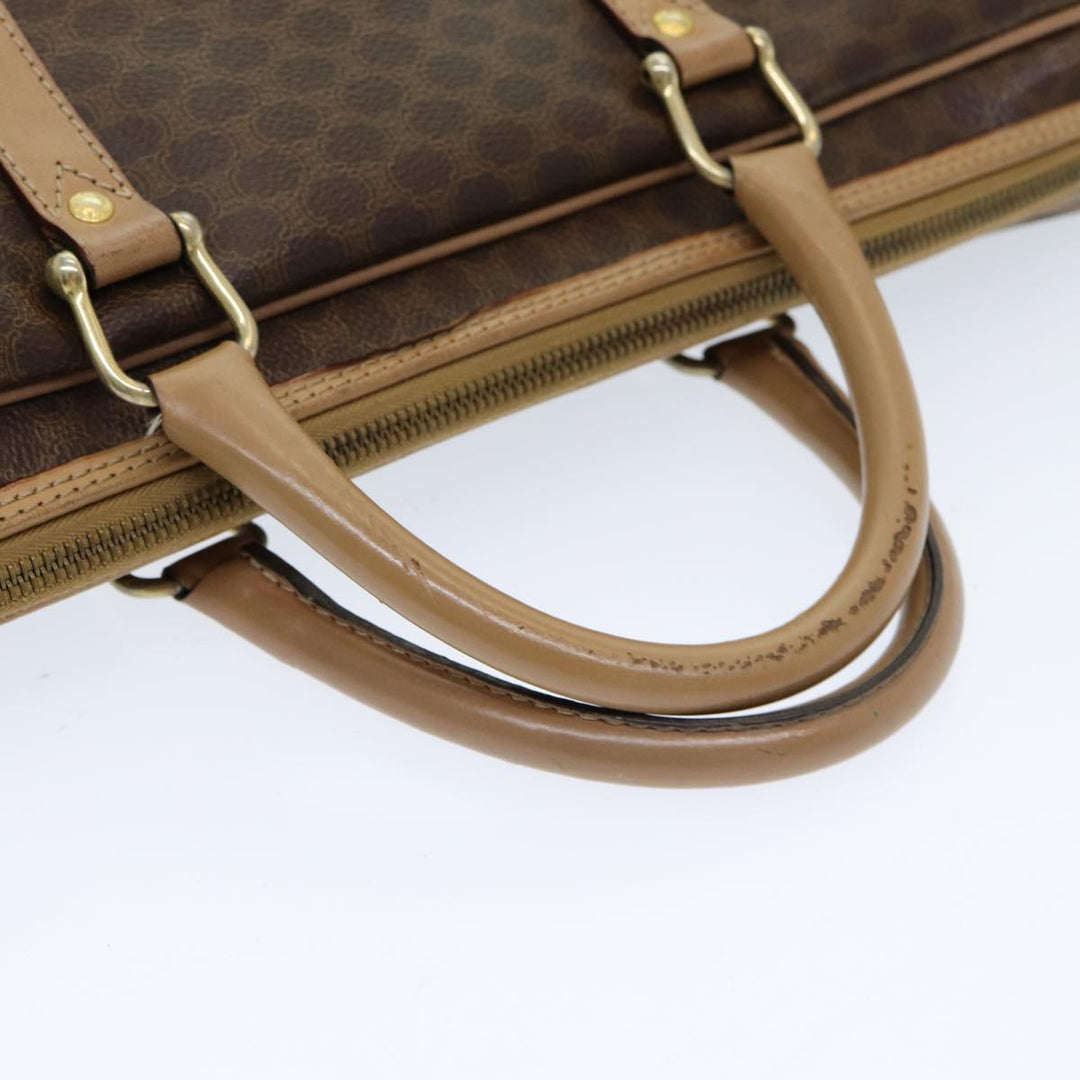 Celine Macadam Canvas Hand Bag PVC Leather Brown Auth 83673