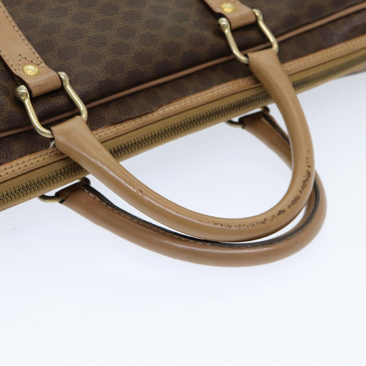 Celine Macadam Canvas Hand Bag PVC Leather Brown Auth 83673