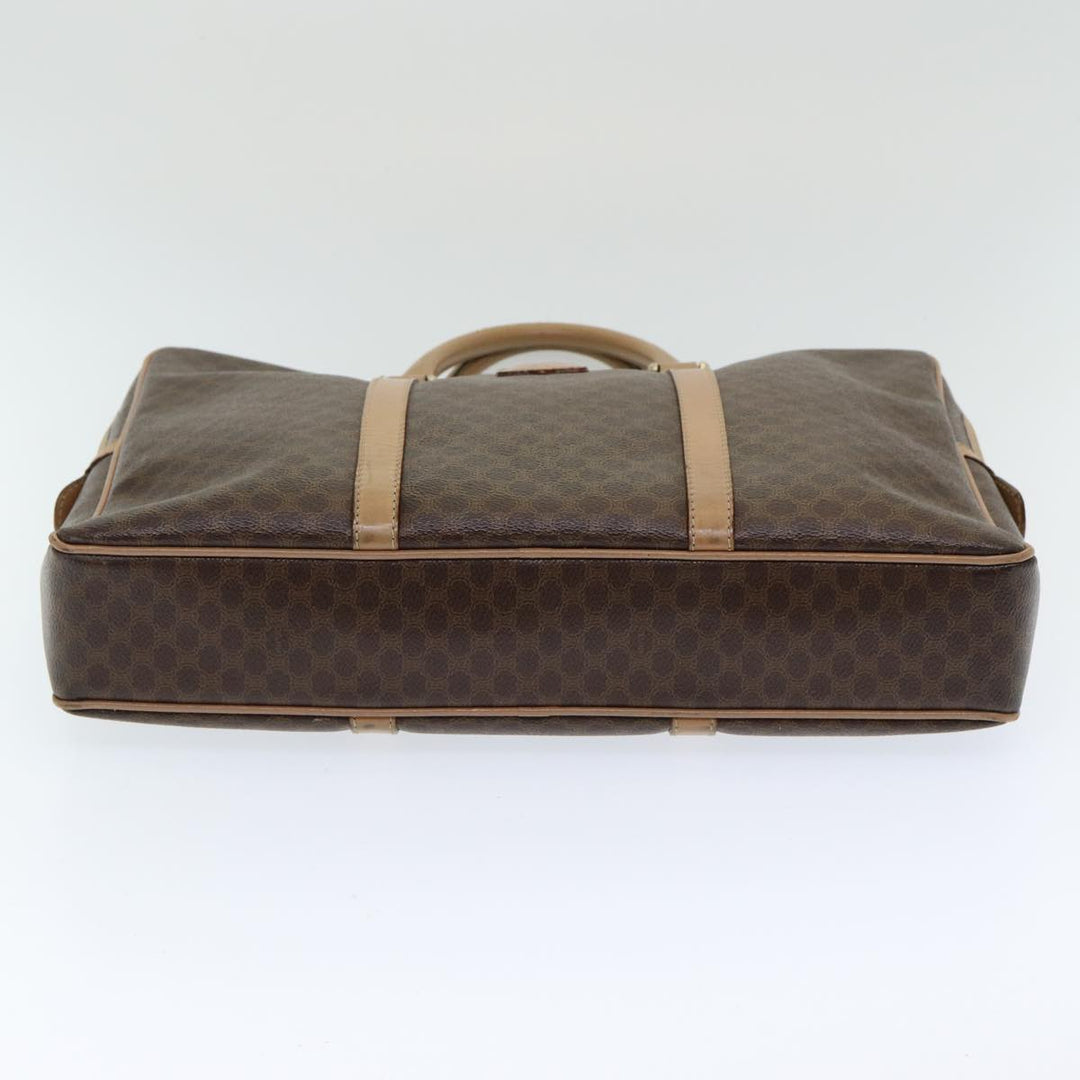 Celine Macadam Canvas Hand Bag PVC Leather Brown Auth 83673