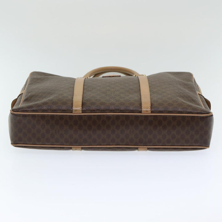 Celine Macadam Canvas Hand Bag PVC Leather Brown Auth 83673