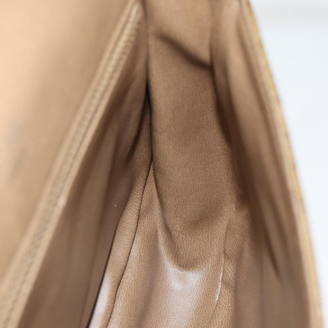 Celine Macadam Canvas Shoulder Bag PVC Leather Beige Auth 83677