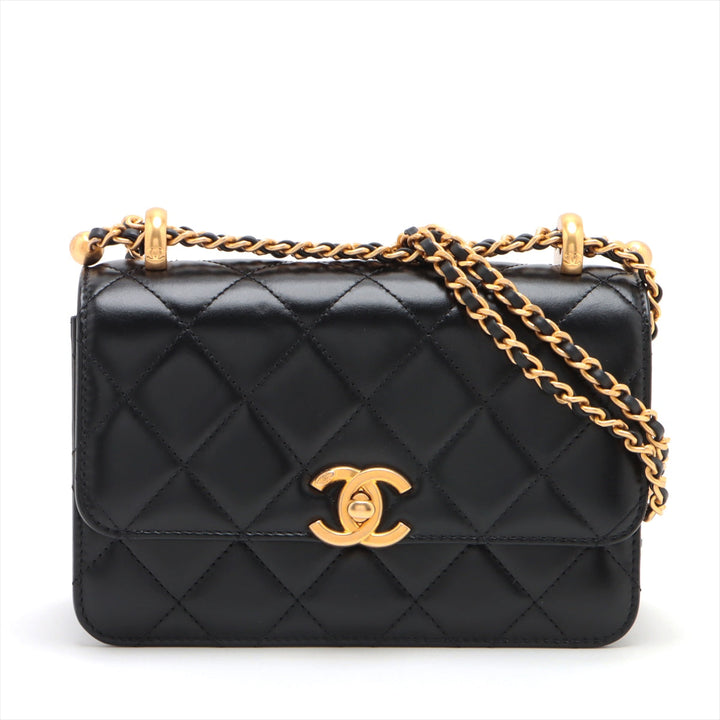 Top Quality Chanel Lambskin  Chain Shoulder Bag Black G  AS2615