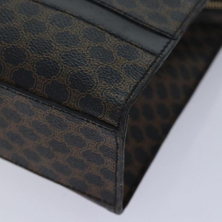 Celine Macadam Canvas Hand Bag PVC Leather Black Auth 83930