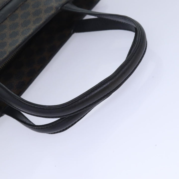 Celine Macadam Canvas Hand Bag PVC Leather Black Auth 83930
