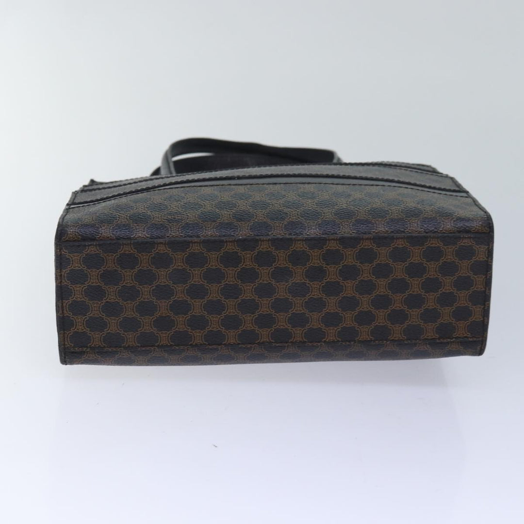 Celine Macadam Canvas Hand Bag PVC Leather Black Auth 83930