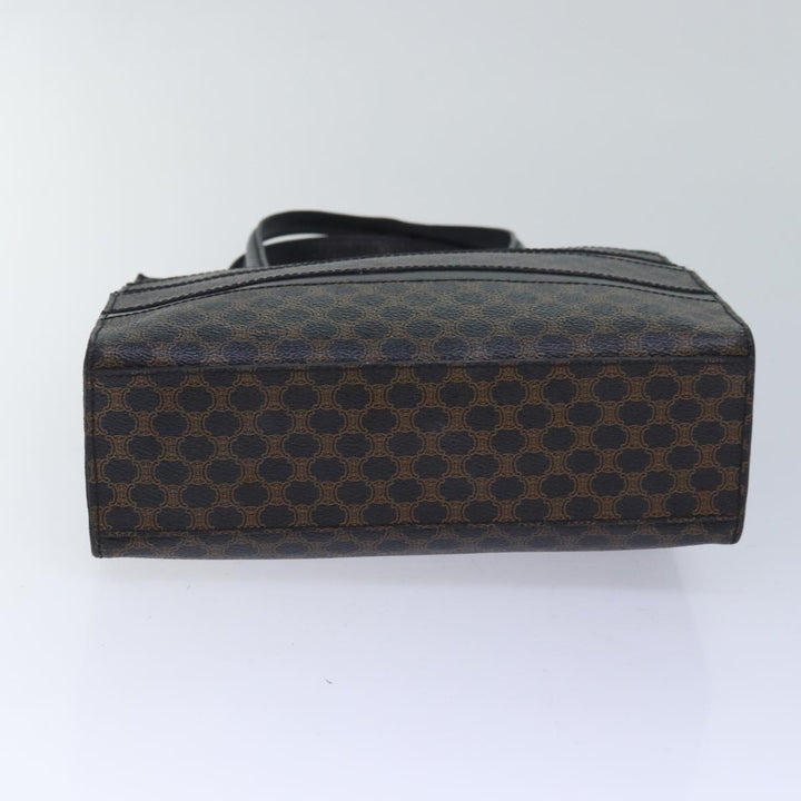 Celine Macadam Canvas Hand Bag PVC Leather Black Auth 83930