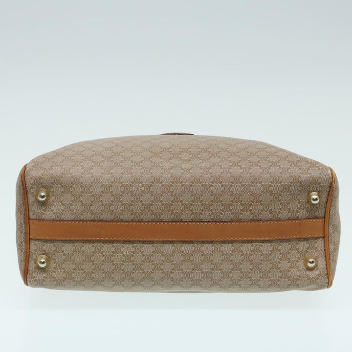 Celine Macadam Canvas Hand Bag Leather Beige Auth 83931
