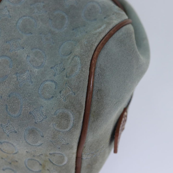 Celine C Macadam Canvas Shoulder Bag Light Blue Auth 83983