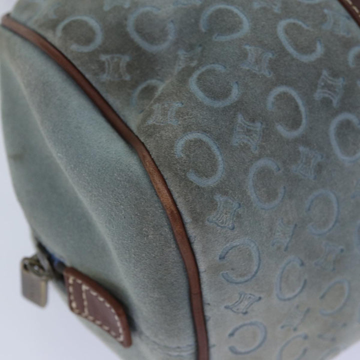 Celine C Macadam Canvas Shoulder Bag Light Blue Auth 83983
