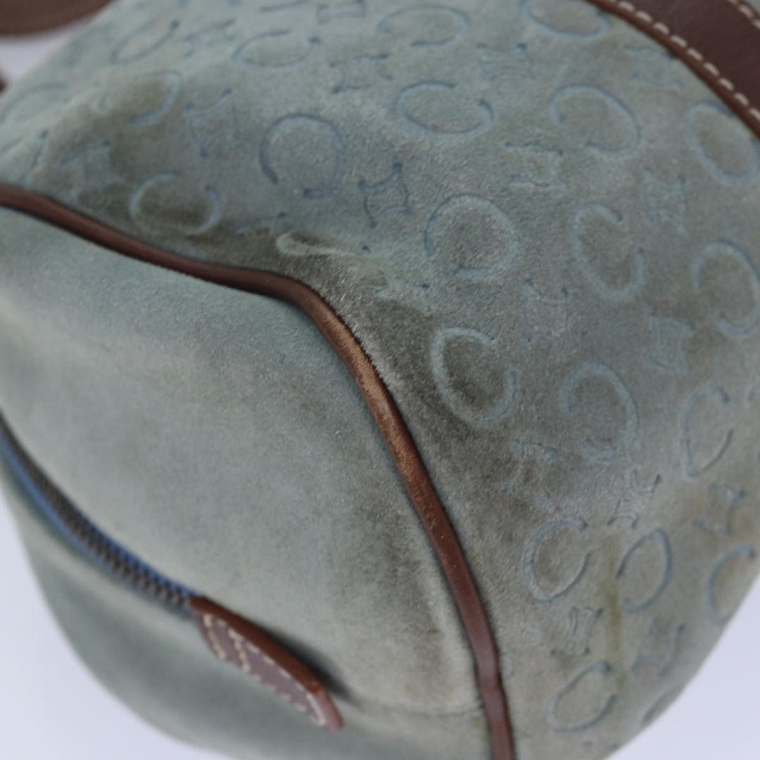 Celine C Macadam Canvas Shoulder Bag Light Blue Auth 83983