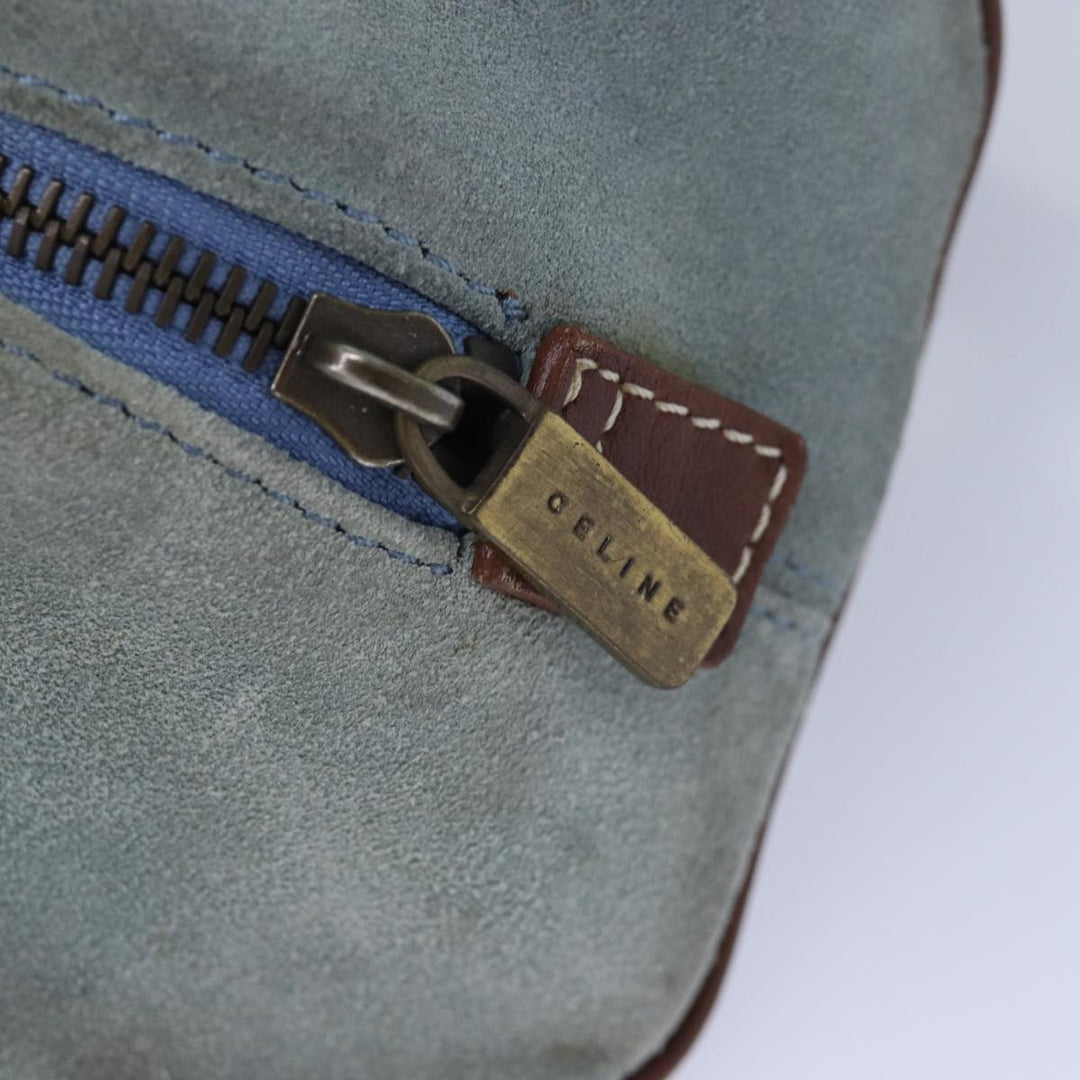 Celine C Macadam Canvas Shoulder Bag Light Blue Auth 83983