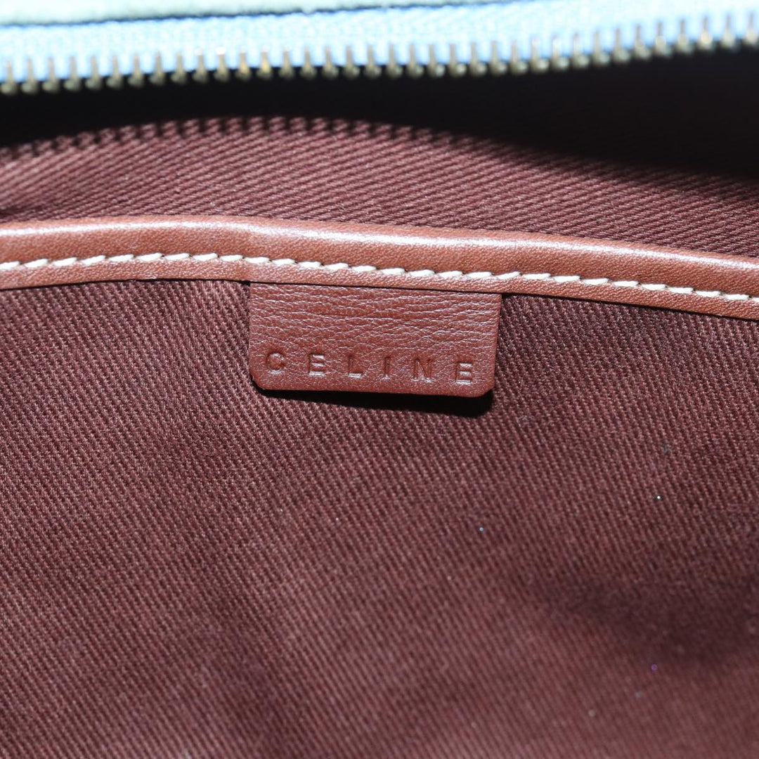 Celine C Macadam Canvas Shoulder Bag Light Blue Auth 83983