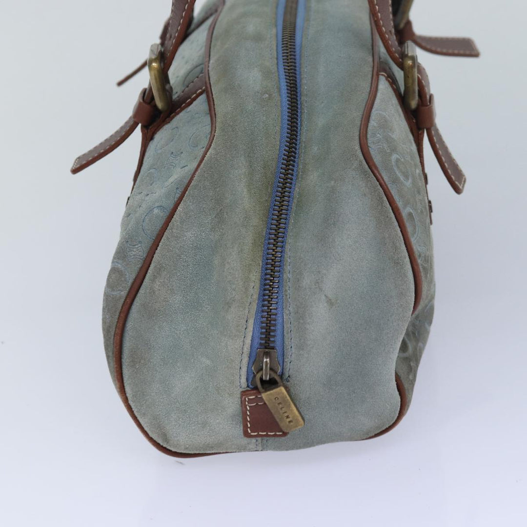 Celine C Macadam Canvas Shoulder Bag Light Blue Auth 83983