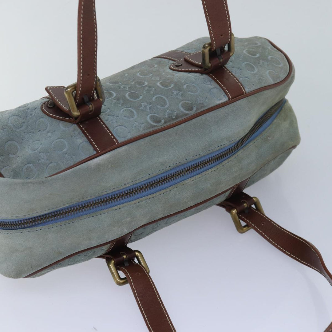 Celine C Macadam Canvas Shoulder Bag Light Blue Auth 83983