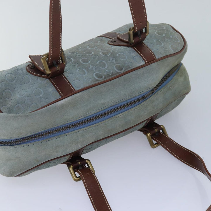Celine C Macadam Canvas Shoulder Bag Light Blue Auth 83983