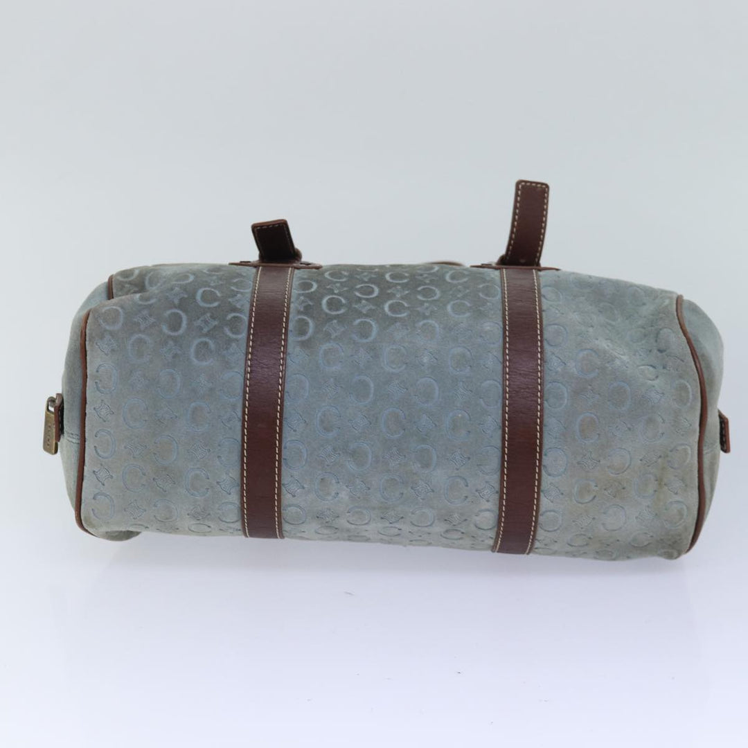 Celine C Macadam Canvas Shoulder Bag Light Blue Auth 83983