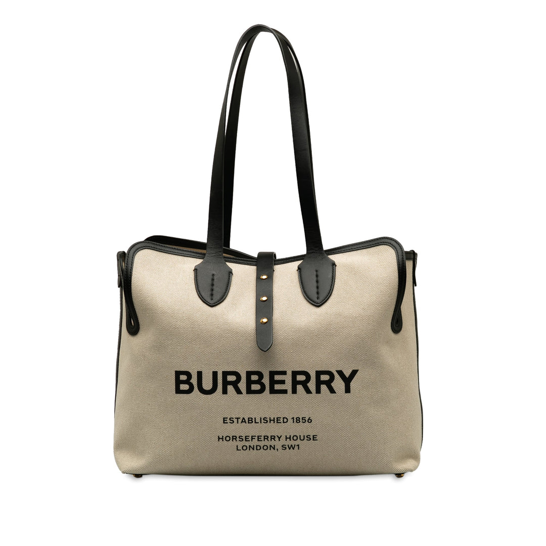 BURBERRY Soft Belt Canvas Tote Bag