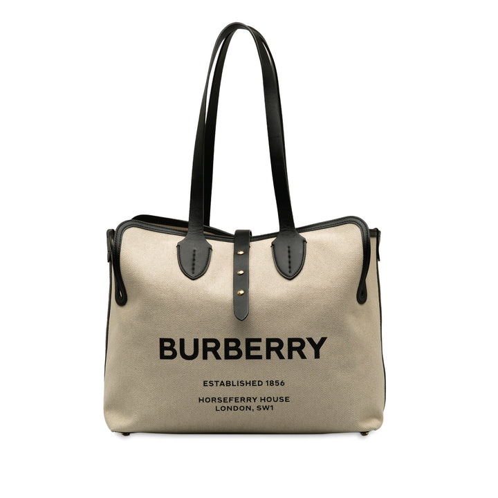 BURBERRY Soft Belt Canvas Tote Bag