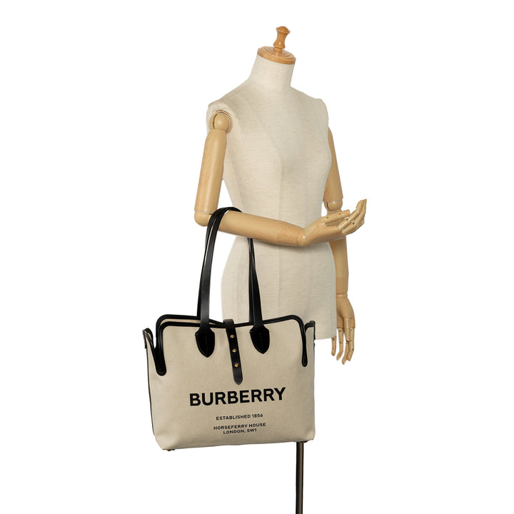 BURBERRY Soft Belt Canvas Tote Bag