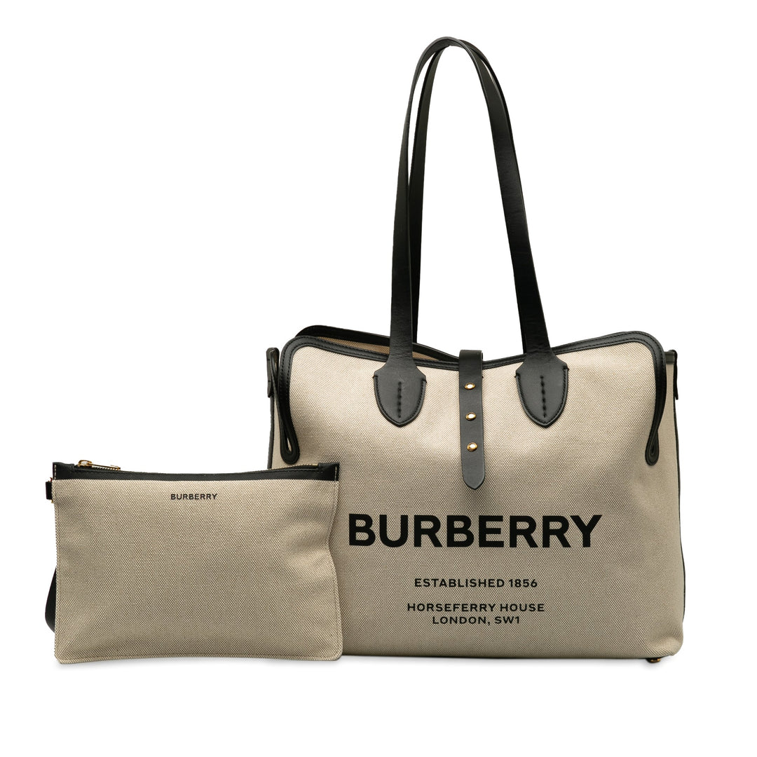 BURBERRY Soft Belt Canvas Tote Bag