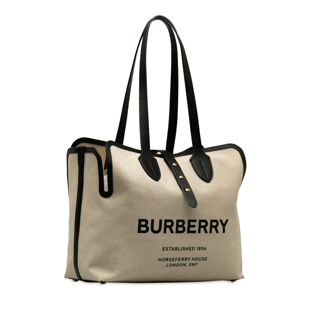 BURBERRY Soft Belt Canvas Tote Bag