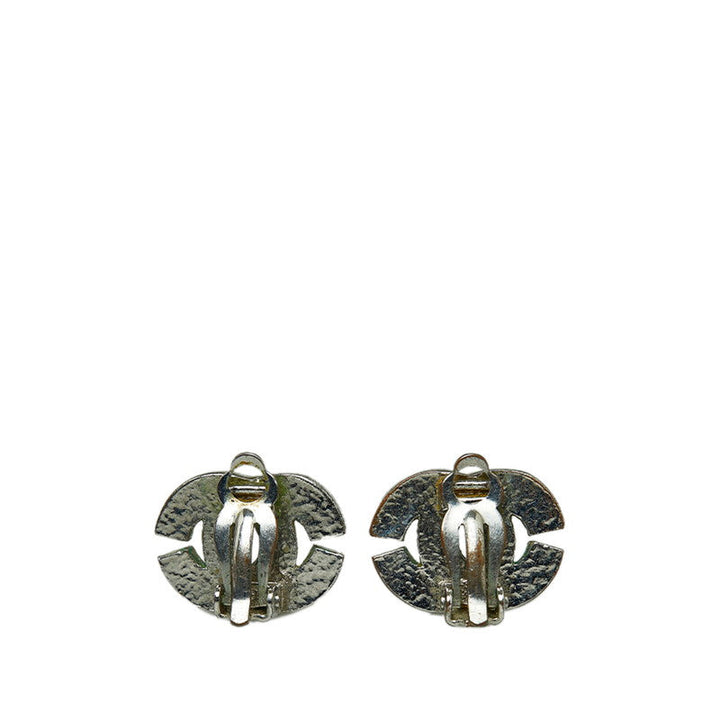 Top Quality Chanel Rhinestone Coca-Cola Earring Silver Metal  Chanel