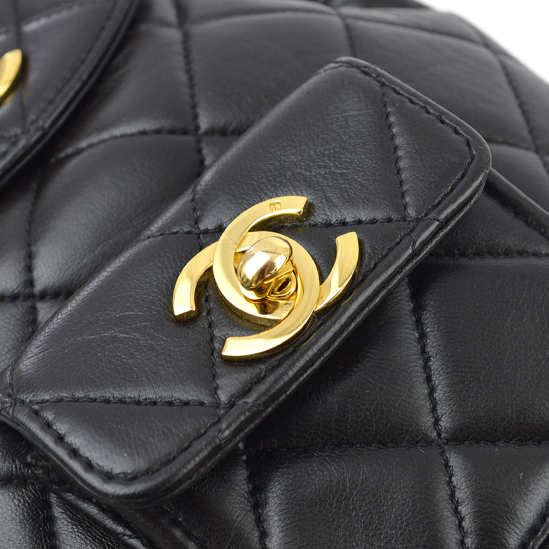 Top Quality Chanel Black Lambskin Duma Backpack Small