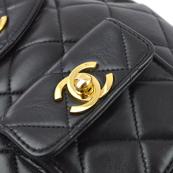 Top Quality Chanel Black Lambskin Duma Backpack Small