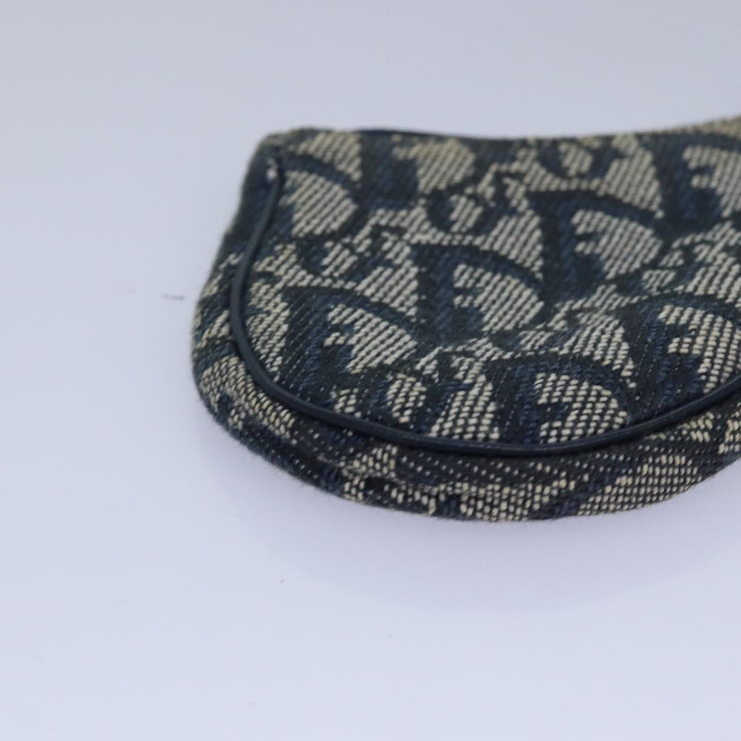 CHRISTIAN Top quality Dior Trotter Canvas SaddleCoin Purse Coin Purse Blue Auth 84076