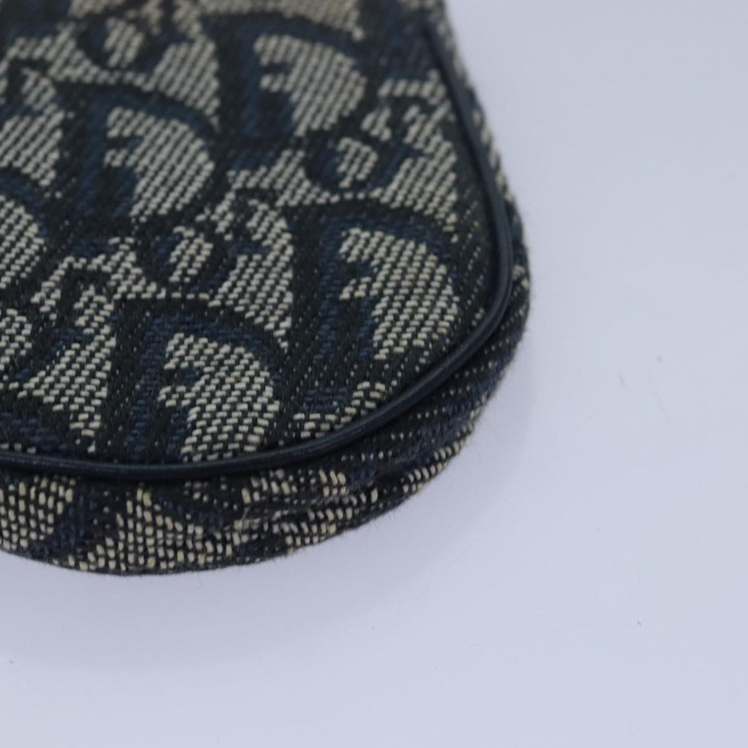 CHRISTIAN Top quality Dior Trotter Canvas SaddleCoin Purse Coin Purse Blue Auth 84076
