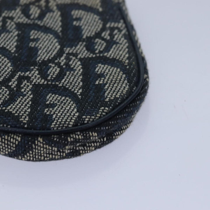 CHRISTIAN Top quality Dior Trotter Canvas SaddleCoin Purse Coin Purse Blue Auth 84076