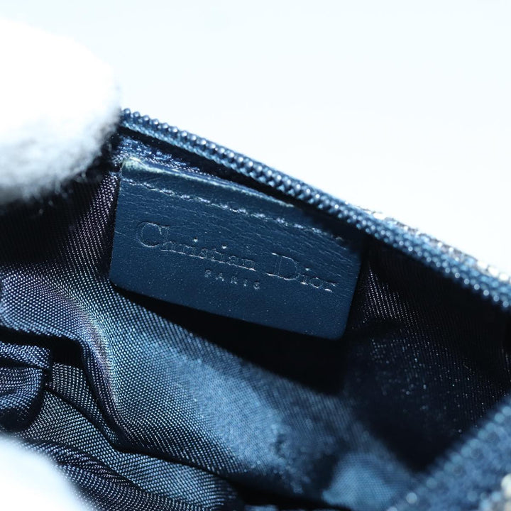 CHRISTIAN Top quality Dior Trotter Canvas SaddleCoin Purse Coin Purse Blue Auth 84076