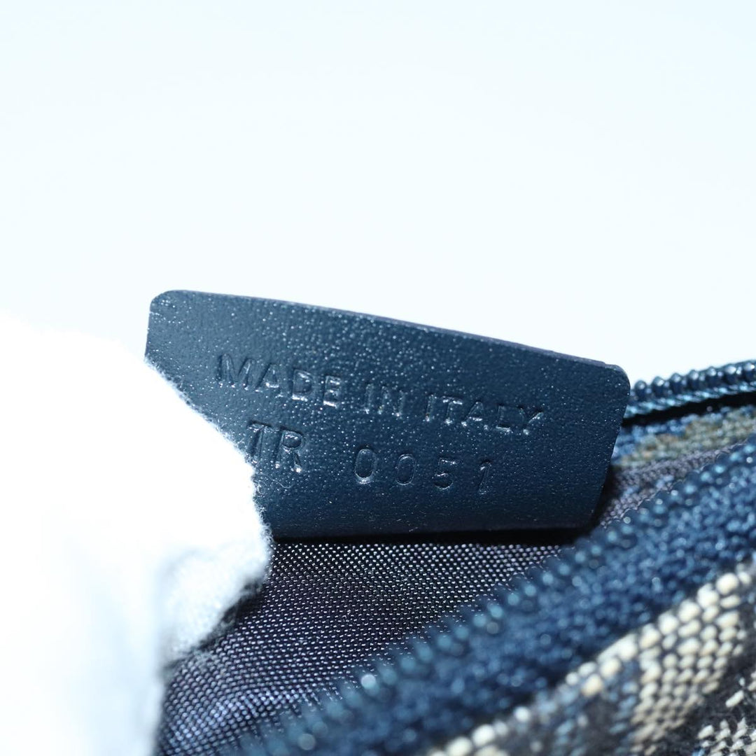 CHRISTIAN Top quality Dior Trotter Canvas SaddleCoin Purse Coin Purse Blue Auth 84076