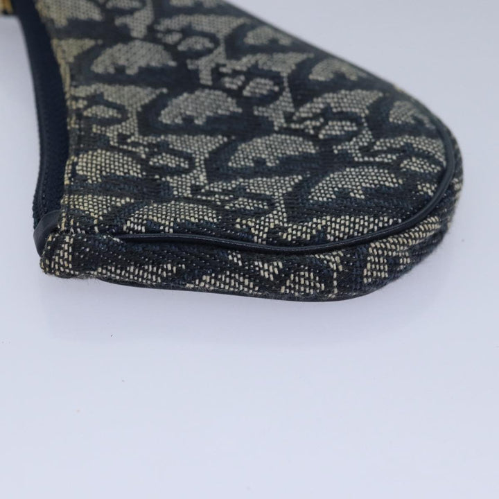 CHRISTIAN Top quality Dior Trotter Canvas SaddleCoin Purse Coin Purse Blue Auth 84076