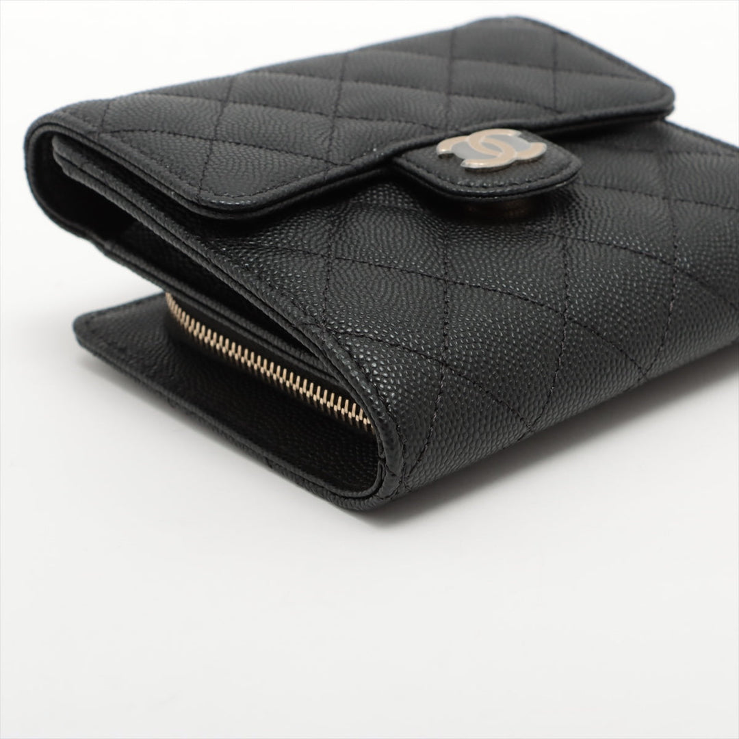 Top Quality Chanel Matrasse Caviar S Chain Wallet Black Gold