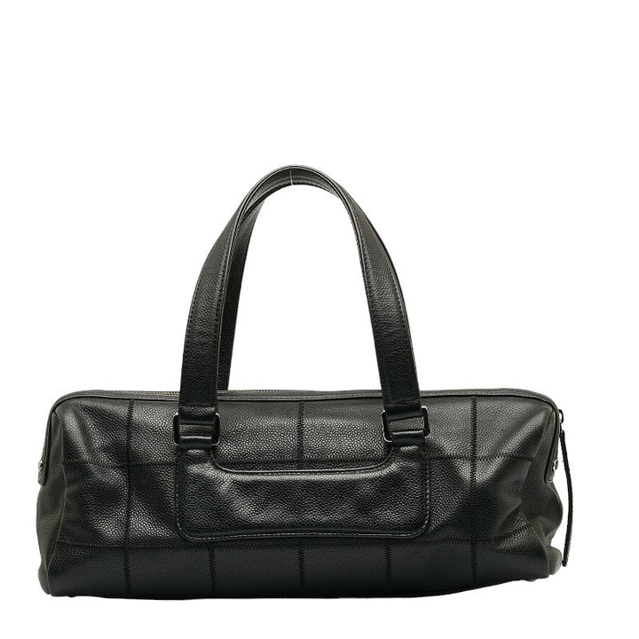 Top Quality Chanel Chocolate Bar Logo Mini Boston Bag Handbag Black Caviar S  CHANEL