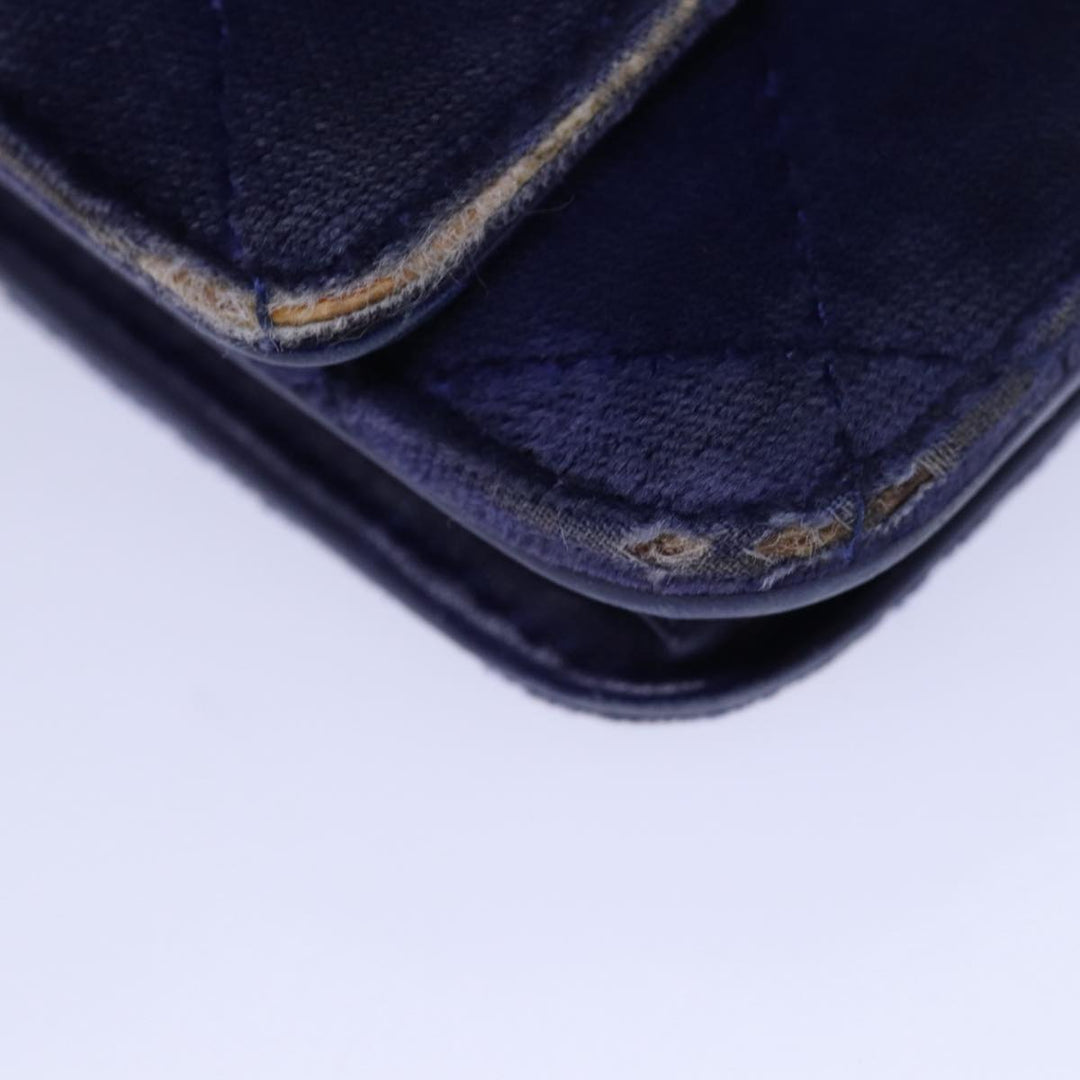 Top Quality Chanel Chain Shoulder Bag Moquette Navy CC Auth 84139