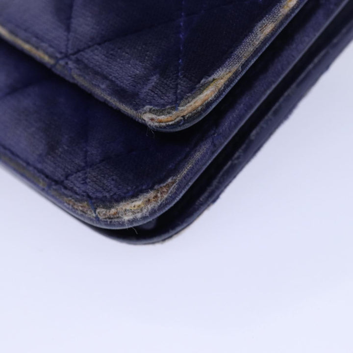 Top Quality Chanel Chain Shoulder Bag Moquette Navy CC Auth 84139