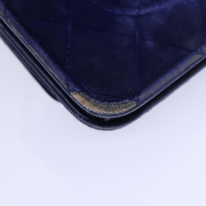 Top Quality Chanel Chain Shoulder Bag Moquette Navy CC Auth 84139
