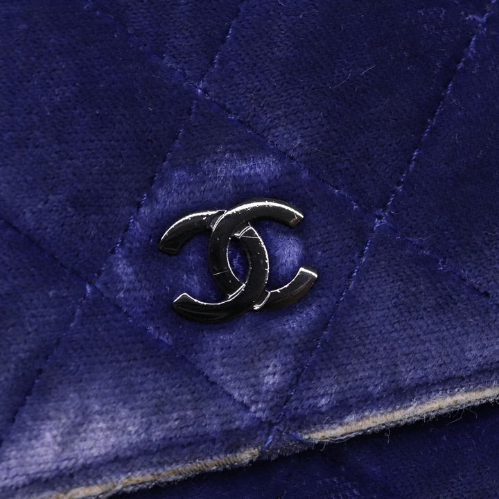 Top Quality Chanel Chain Shoulder Bag Moquette Navy CC Auth 84139
