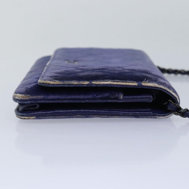 Top Quality Chanel Chain Shoulder Bag Moquette Navy CC Auth 84139