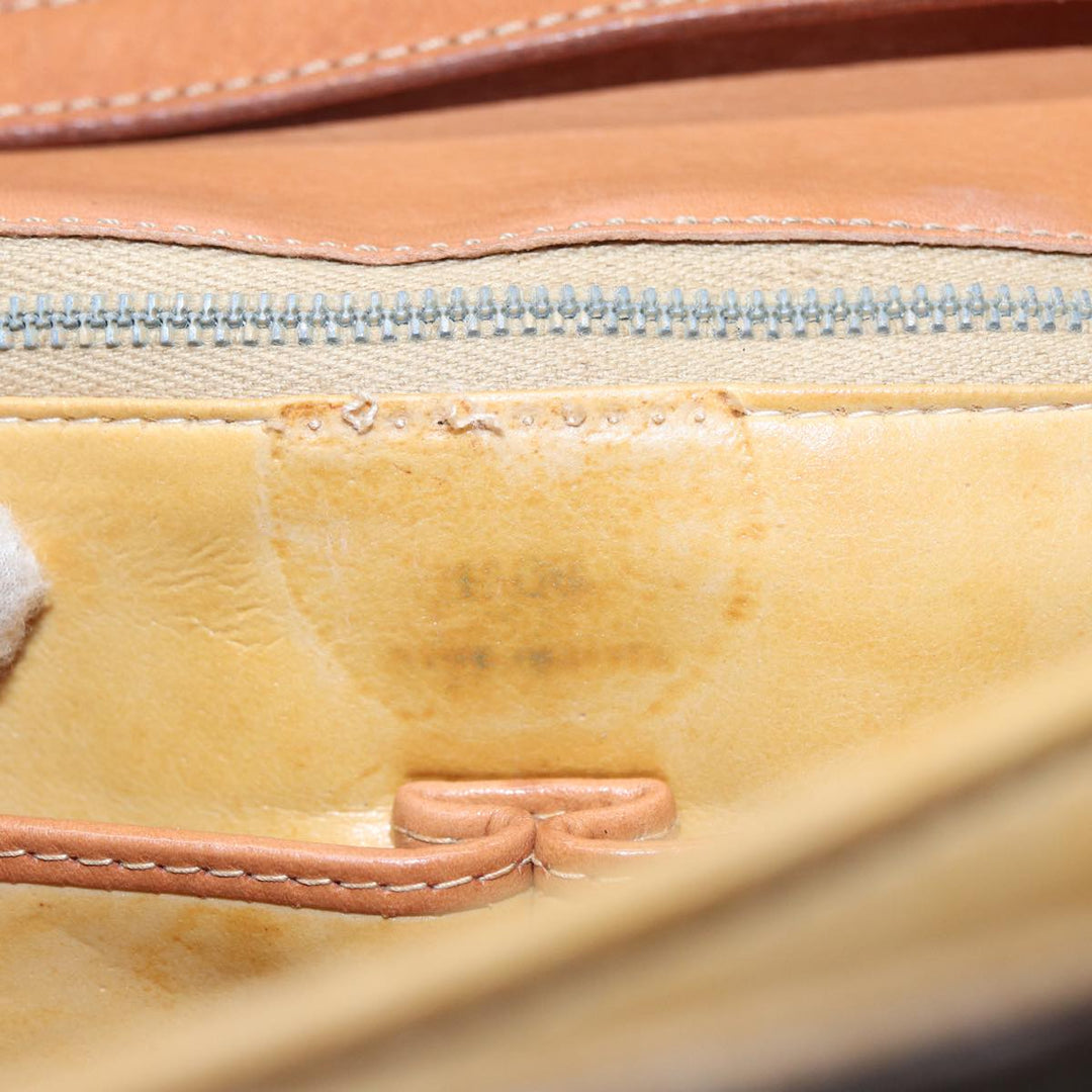 Celine Macadam Canvas Shoulder Bag PVC Leather Brown Auth 84209