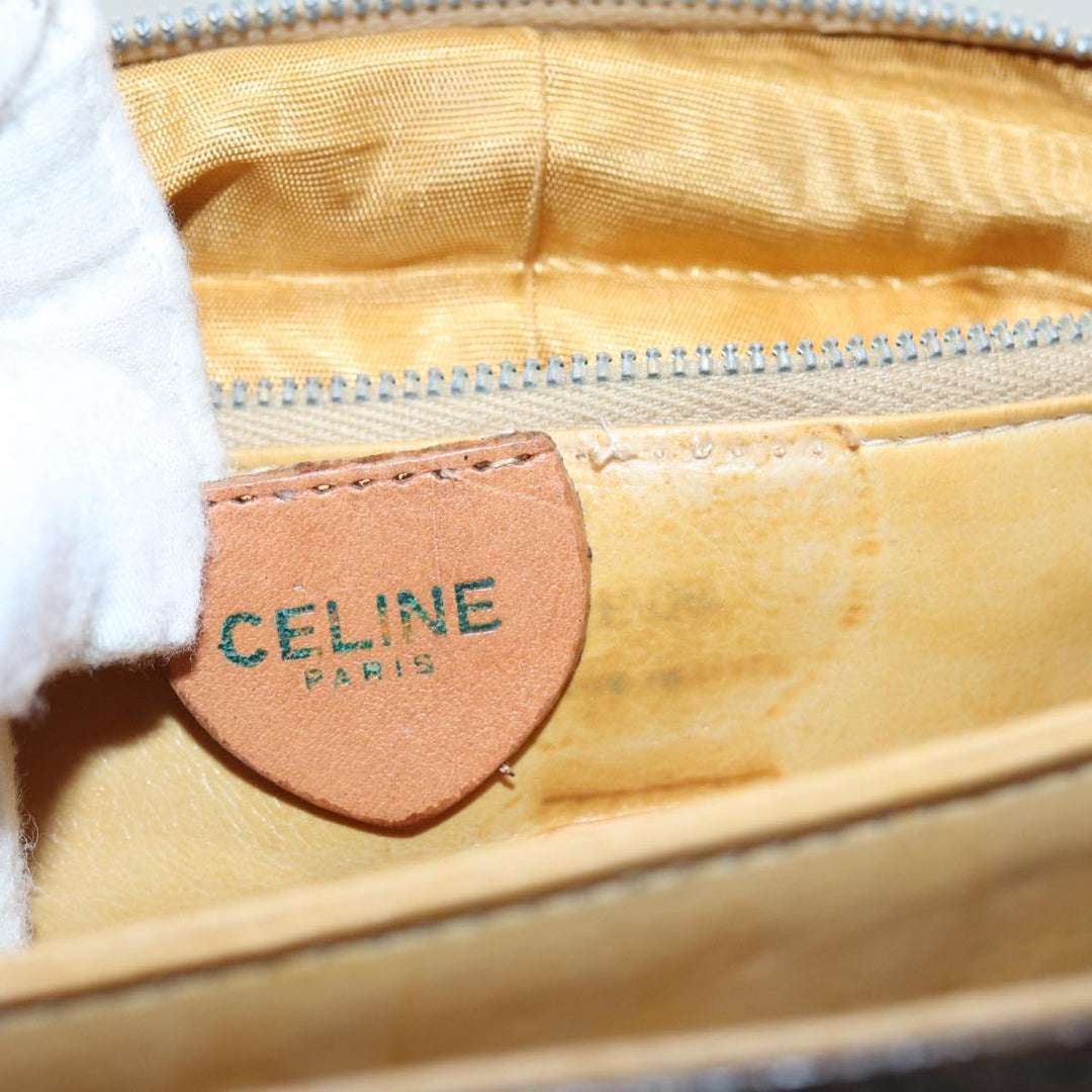 Celine Macadam Canvas Shoulder Bag PVC Leather Brown Auth 84209