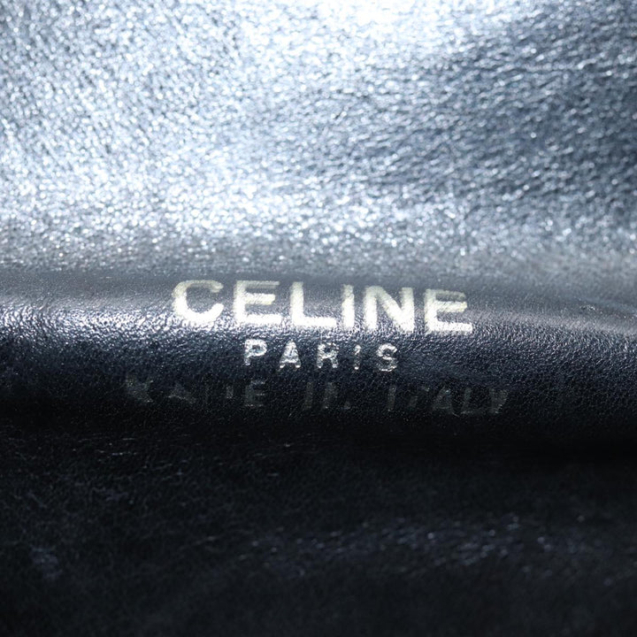 Celine Shoulder Bag Leather Black Auth 84213