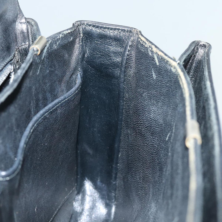 Celine Shoulder Bag Leather Black Auth 84213