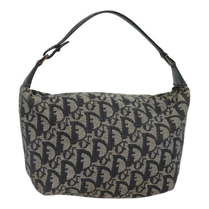 CHRISTIAN Top quality Dior Trotter Canvas Hand Bag Canvas Navy Auth 84218