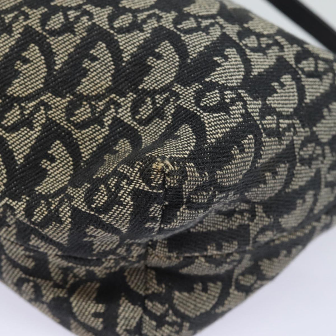 CHRISTIAN Top quality Dior Trotter Canvas Hand Bag Canvas Navy Auth 84218