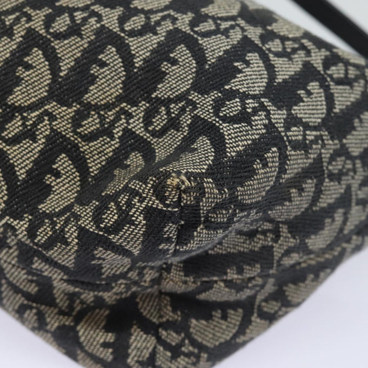 CHRISTIAN Top quality Dior Trotter Canvas Hand Bag Canvas Navy Auth 84218